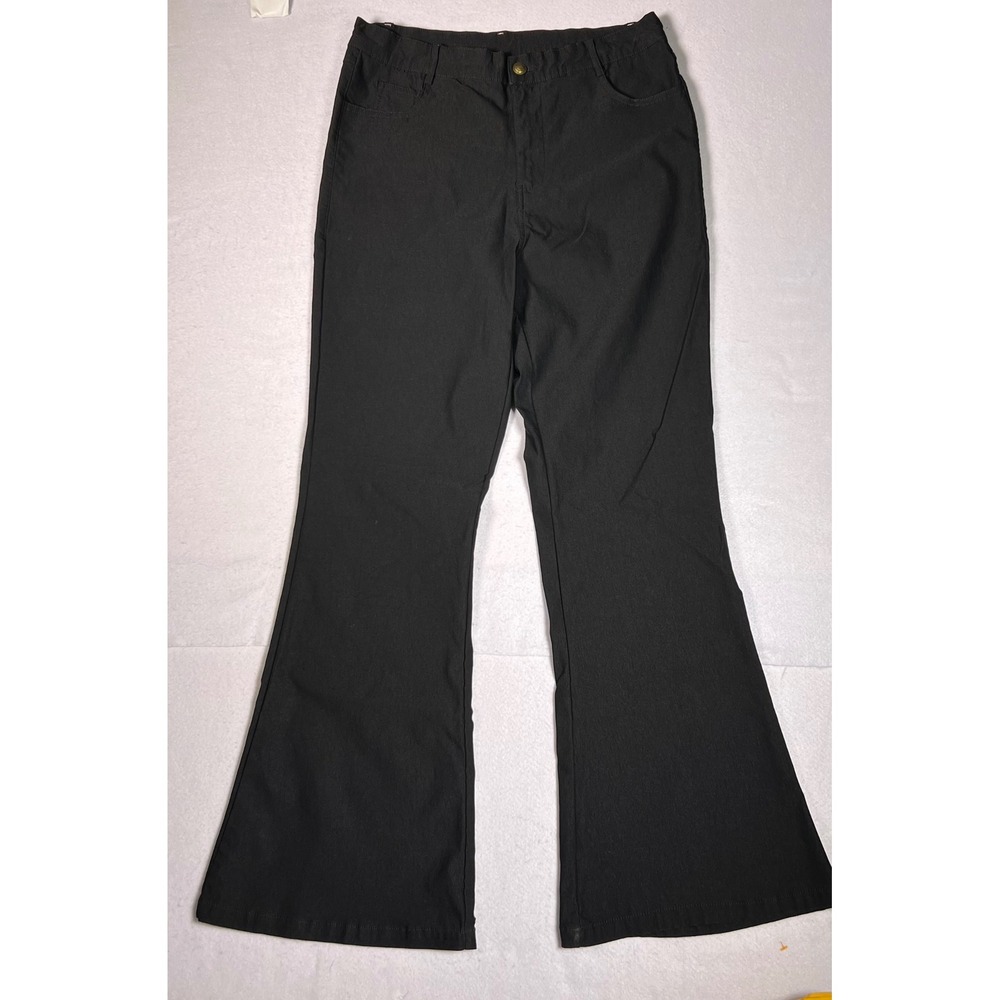 JOGAL Bell Bottom Flare Pants Mens Medium Black Excellent